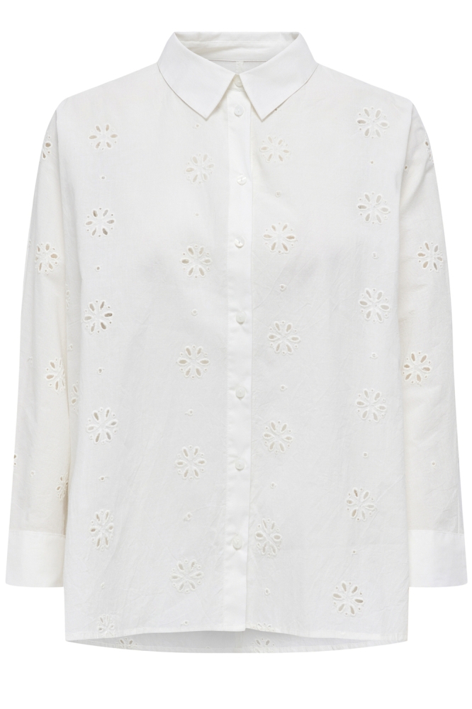 ONLNEW LINA GRACE LS BROD ANGL SHIR 15360467 Cloud Dancer